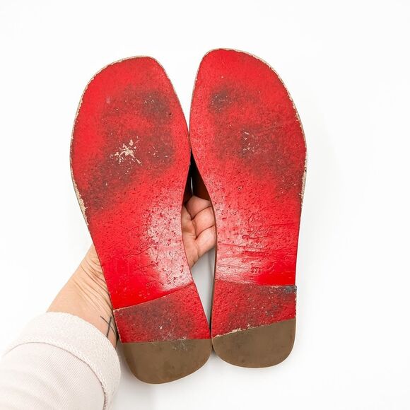 Christian Louboutin CL Monogram Leather Sandals Slides EU 37.5, 7.5 - Picture 11 of 13